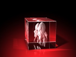 3D-Porträt vom Foto – 1 Person – Quader 40 x 60 x 40 mm – GLASFOTO.COM